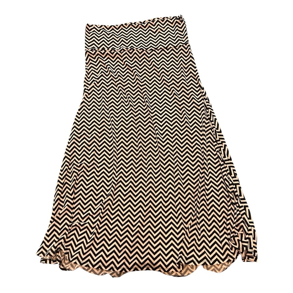 LuLaRoe Black and White Asymmetrical Midi Skirt NWT